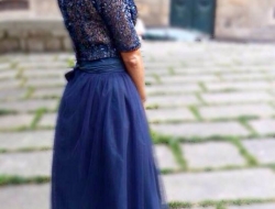 Vestido azul pedrería